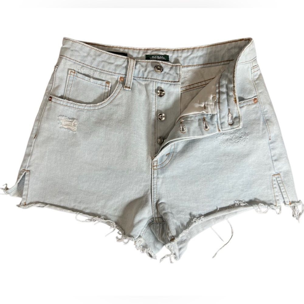 Wild fable super high rise cut off jean shorts light denim size 2